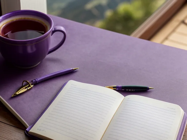 Mano escribiendo en un cuaderno violeta, parte de la rutina de autohipnosis fácil para trabajar la autoestima después de la terapia.