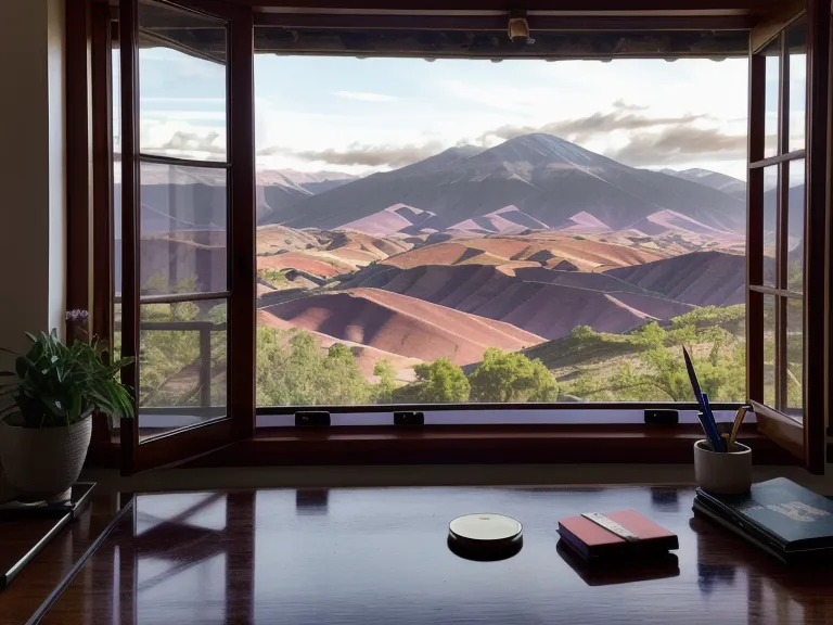 Vista de una calle lluviosa en La Floresta desde la ventana de un estudio de trabajo remoto